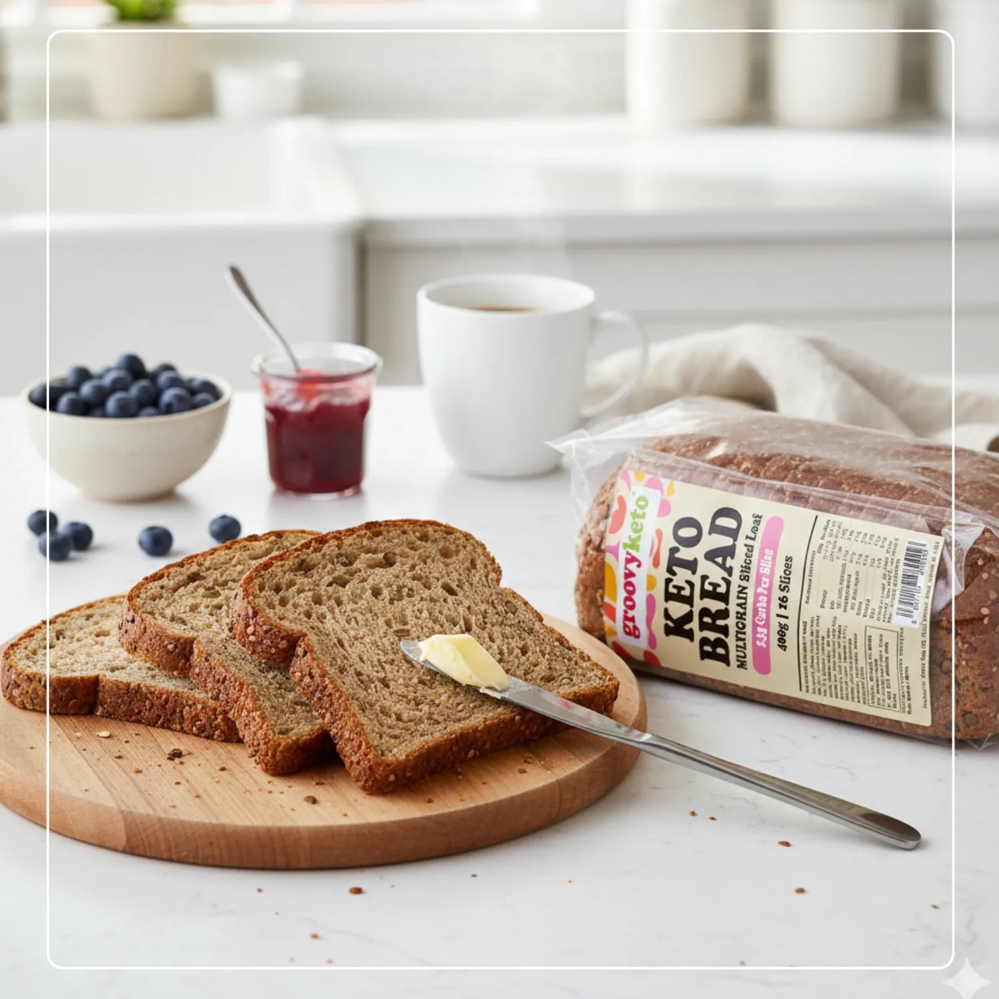 Low Carb Keto Bread Sliced Loaf - 400g - 2.3g per Slice