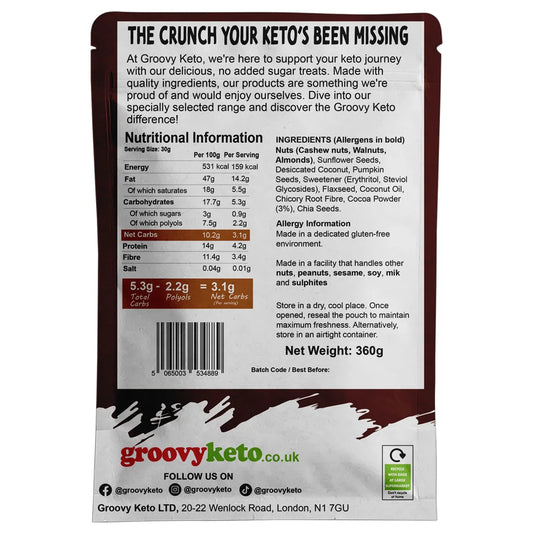 Keto Granola Cocoa - Low Carb Granola | 3.1g Net Carbs | 360g