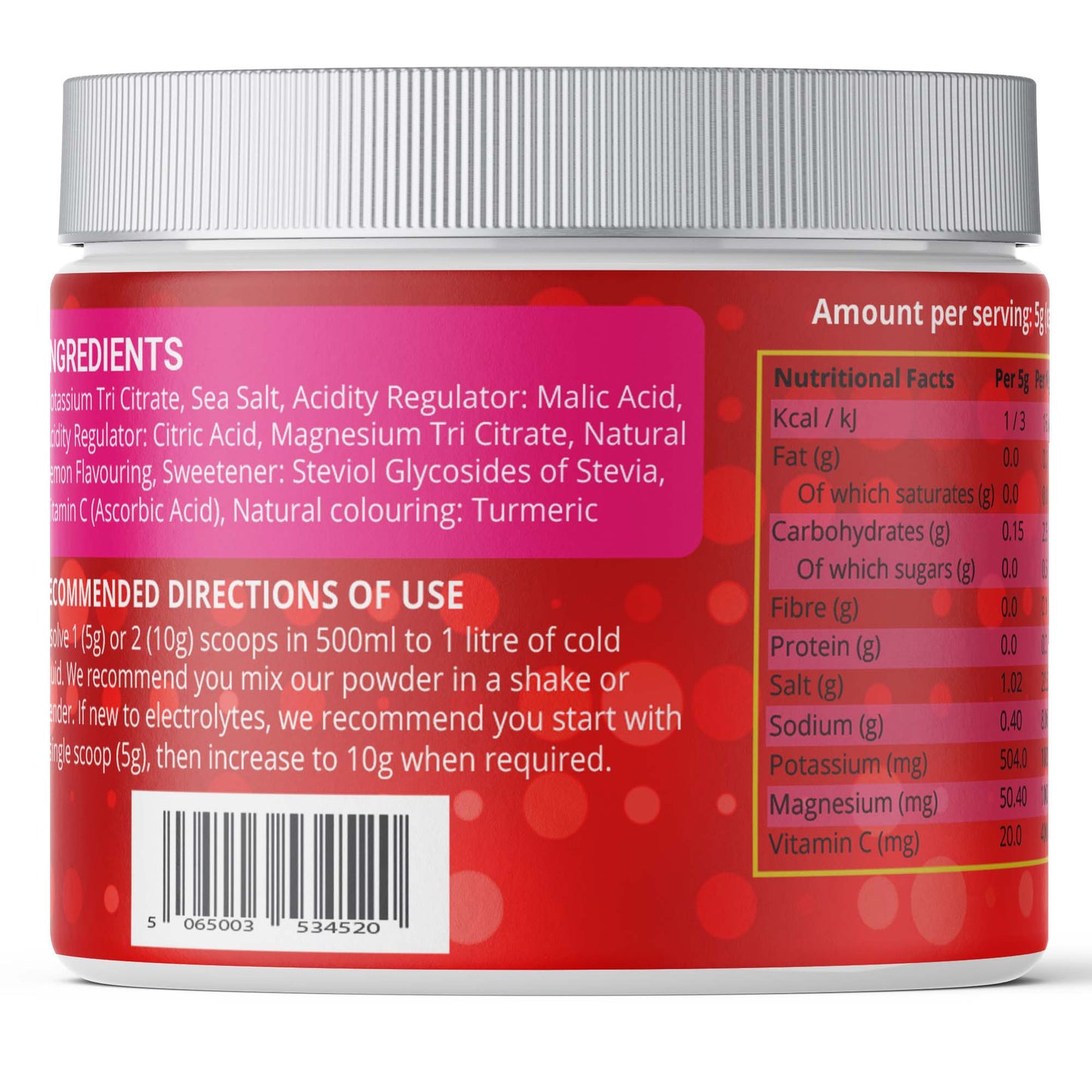 Side view of forest fruits keto electrolytes