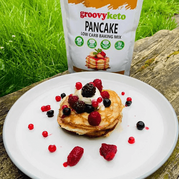 Keto pancakes cooked on plate