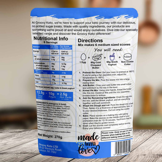 Keto Scone Mix Packet Back