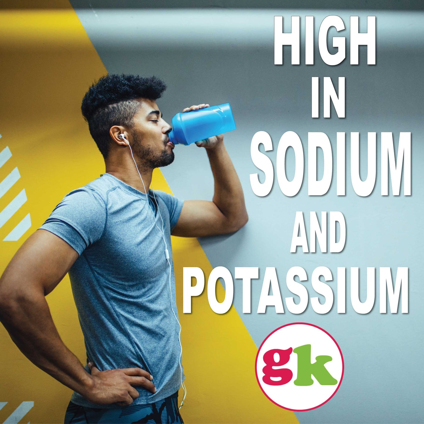 High in sodium and potassium