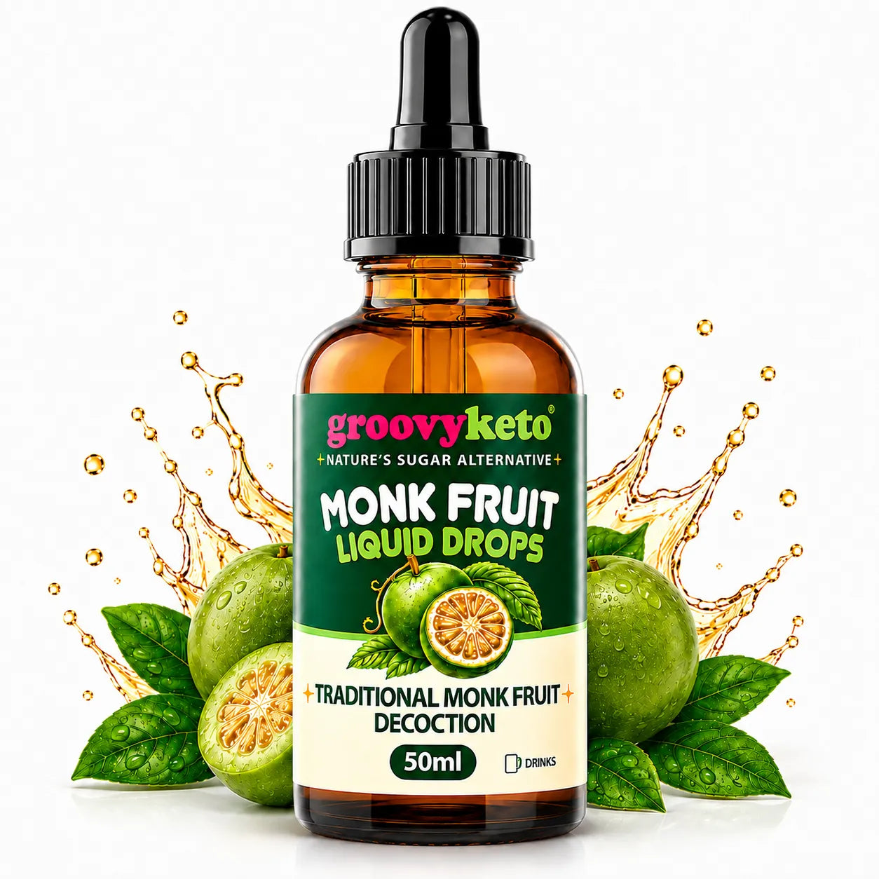 Monk Fruit Liquid Drops - Real Monk Fruit Decoction - 50ml