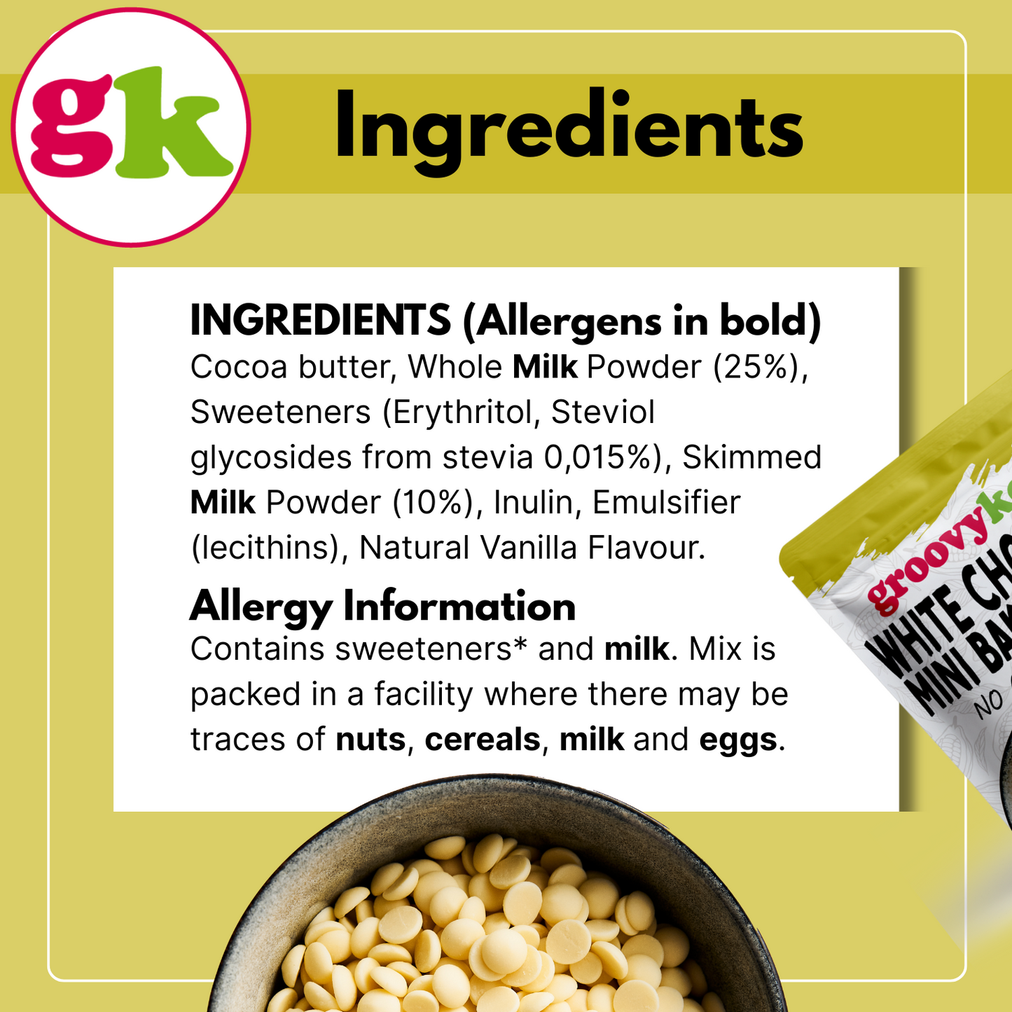 No added Sugar White Chocolate Chips