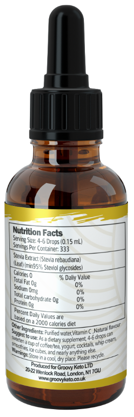 Back of vanilla stevia drops