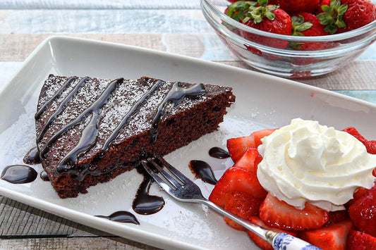 Groovy Keto Chocolate Cake with Strawberries