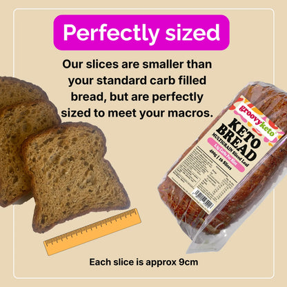 Low Carb Keto Bread Sliced Loaf - 400g - 2.3g per Slice