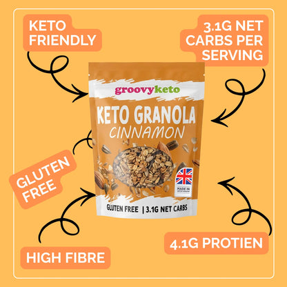 Keto Granola Cinnamon - Low Carb Granola | 3.1g Net Carbs | 360g