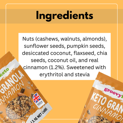 Keto Granola Cinnamon - Low Carb Granola | 3.1g Net Carbs | 360g
