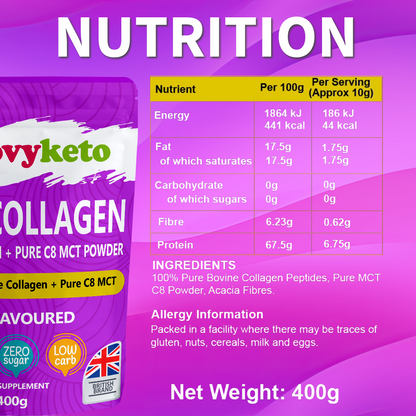 Groovy Keto 'Keto Collagen' Collagen Powder (Bovine) with MCT C8