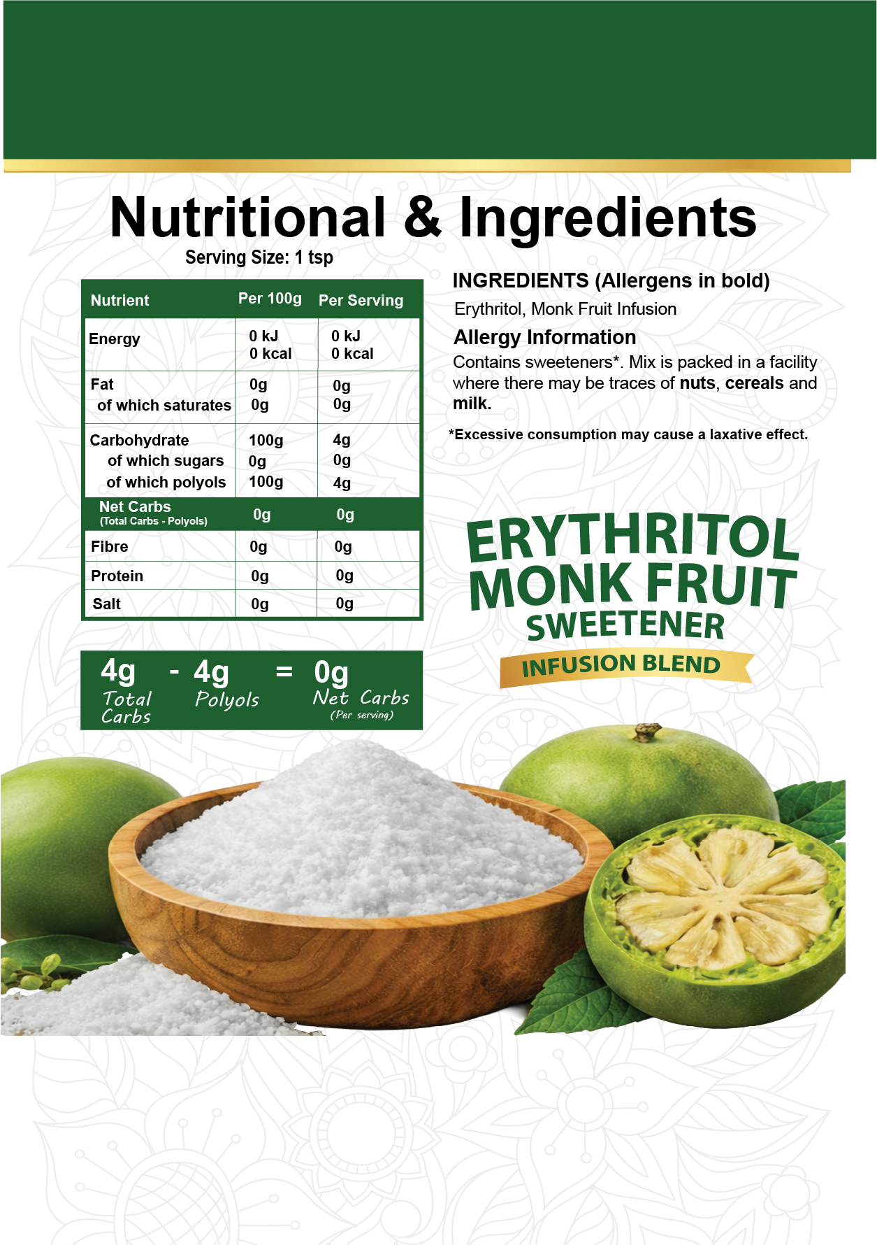 Monk Fruit Decoction & Erythritol Sweetener