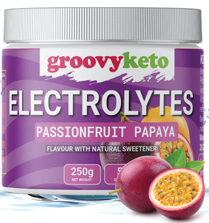 Keto Electrolytes Powder – Passionfruit Papaya- Sugar-Free Hydration Mix - 50 Servings