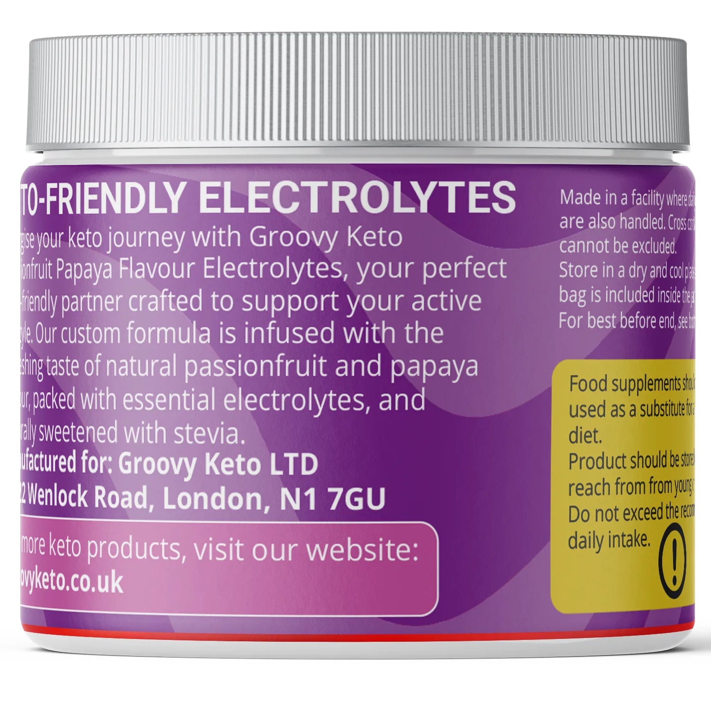 Keto Electrolytes Powder – Passionfruit Papaya- Sugar-Free Hydration Mix - 50 Servings