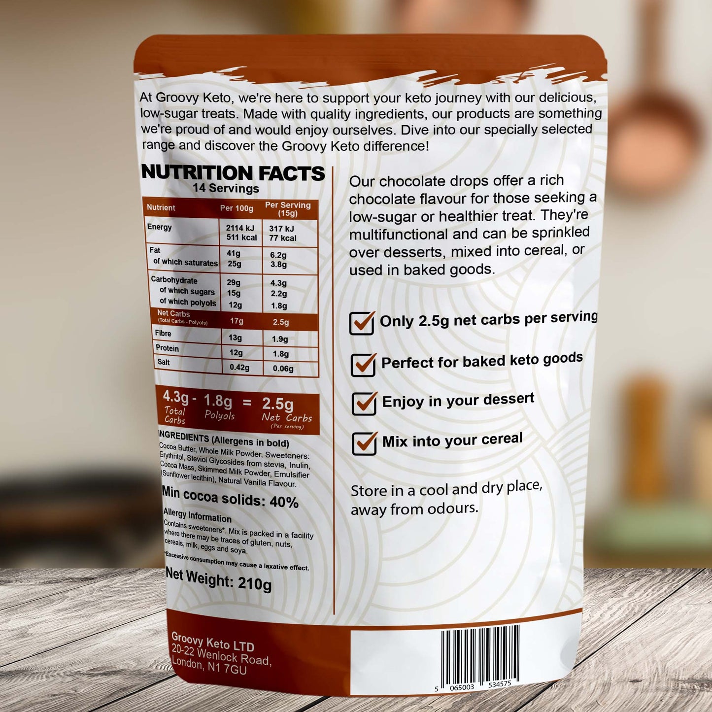 Groovy Keto Milk Chocolate Baking Chips (Limited Edition)