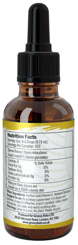 Back of vanilla stevia drops