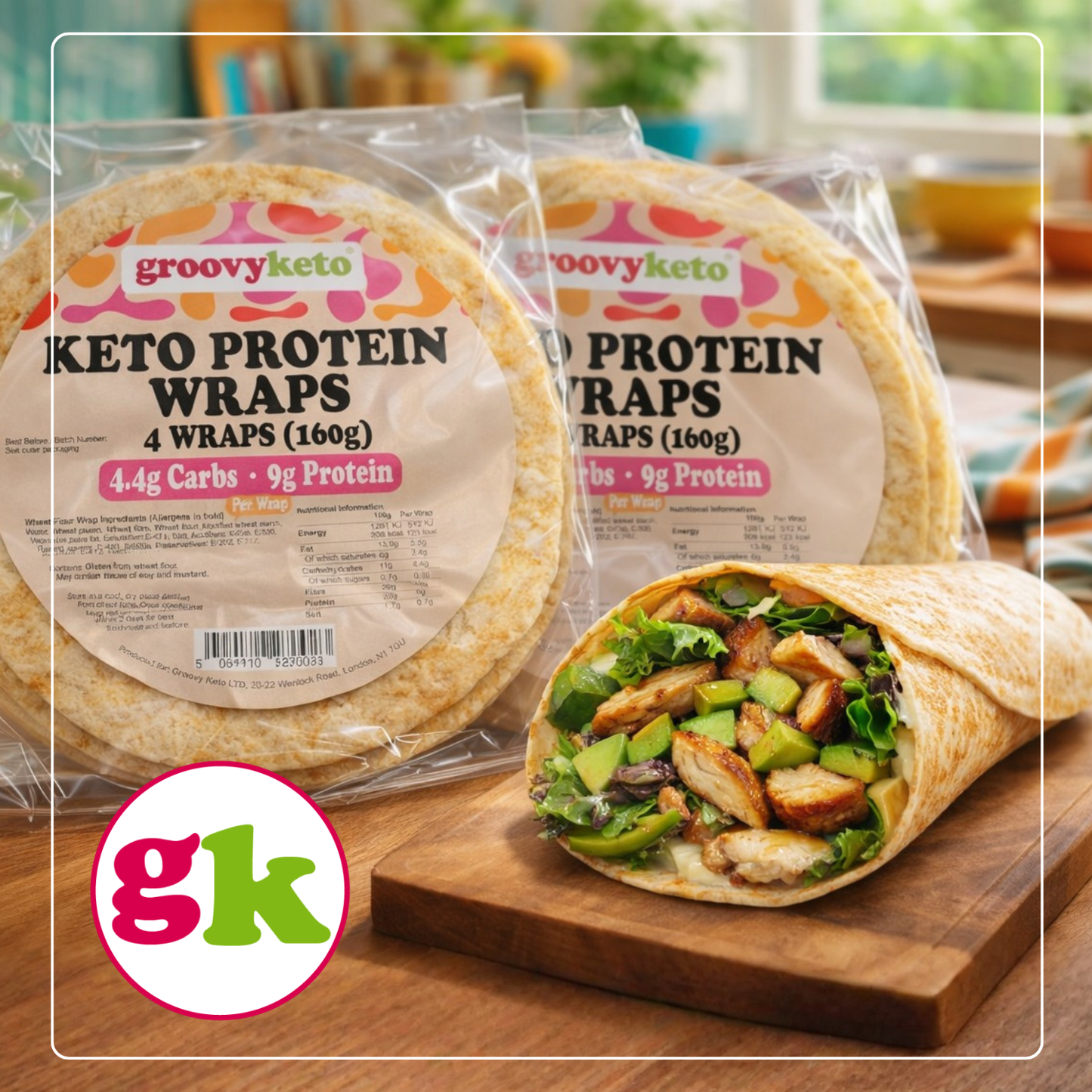 Low Carb Keto Wraps (Pack of 4) - 4.4g Carbs Per Wrap