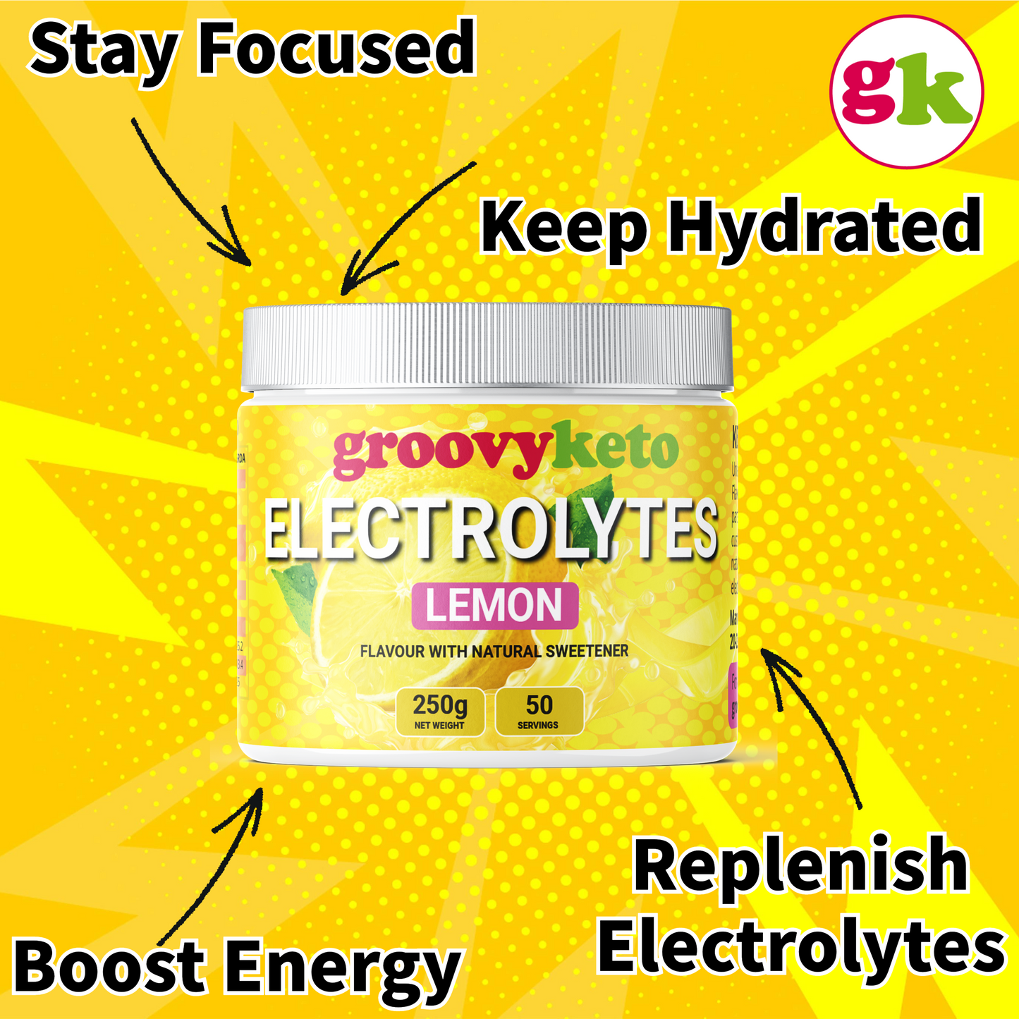 Groovy Keto Lemon Electrolytes Powder