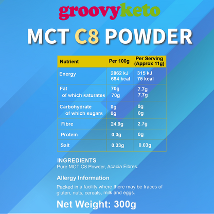 Groovy Keto Pure MCT C8 Oil Powder