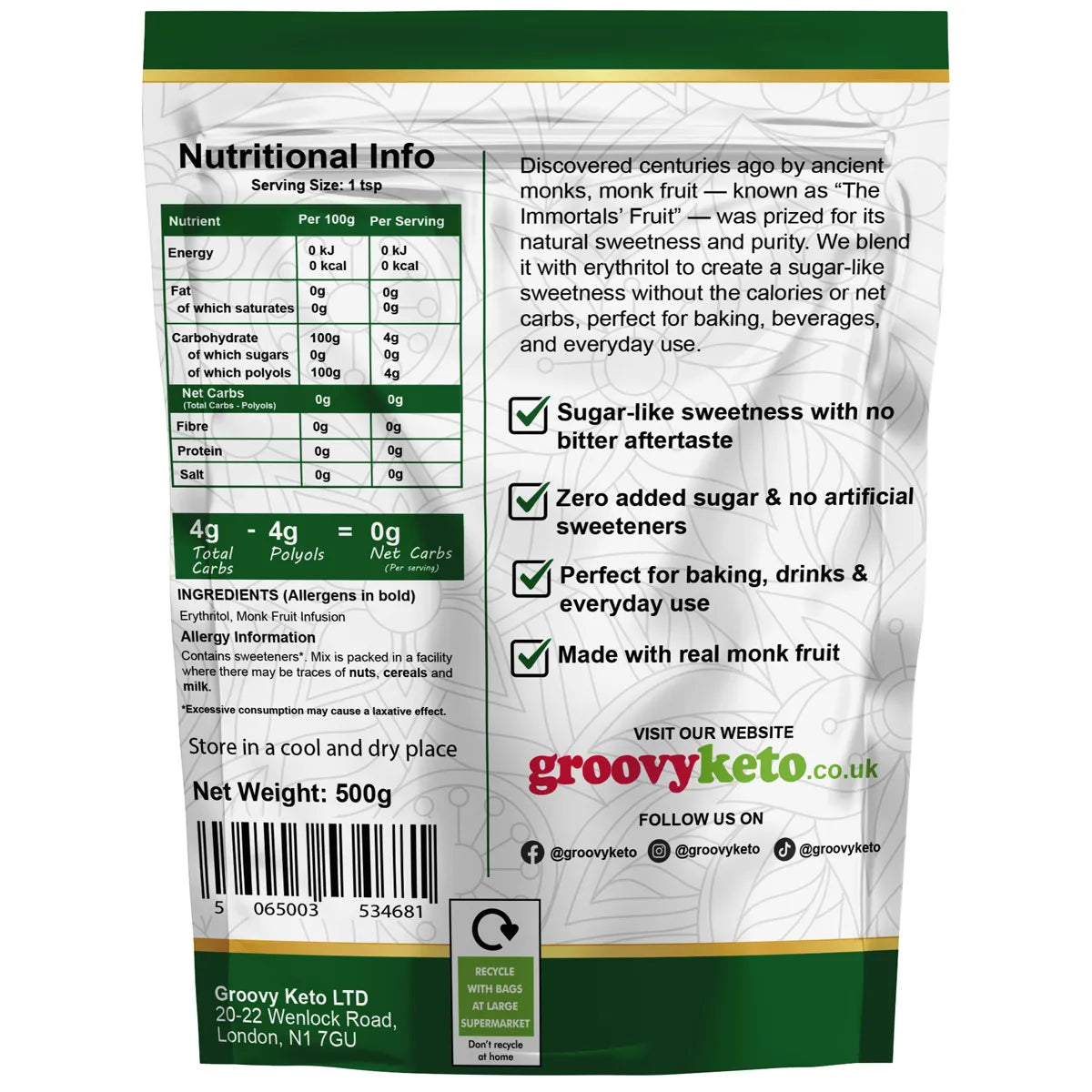 Monk Fruit Decoction & Erythritol Sweetener