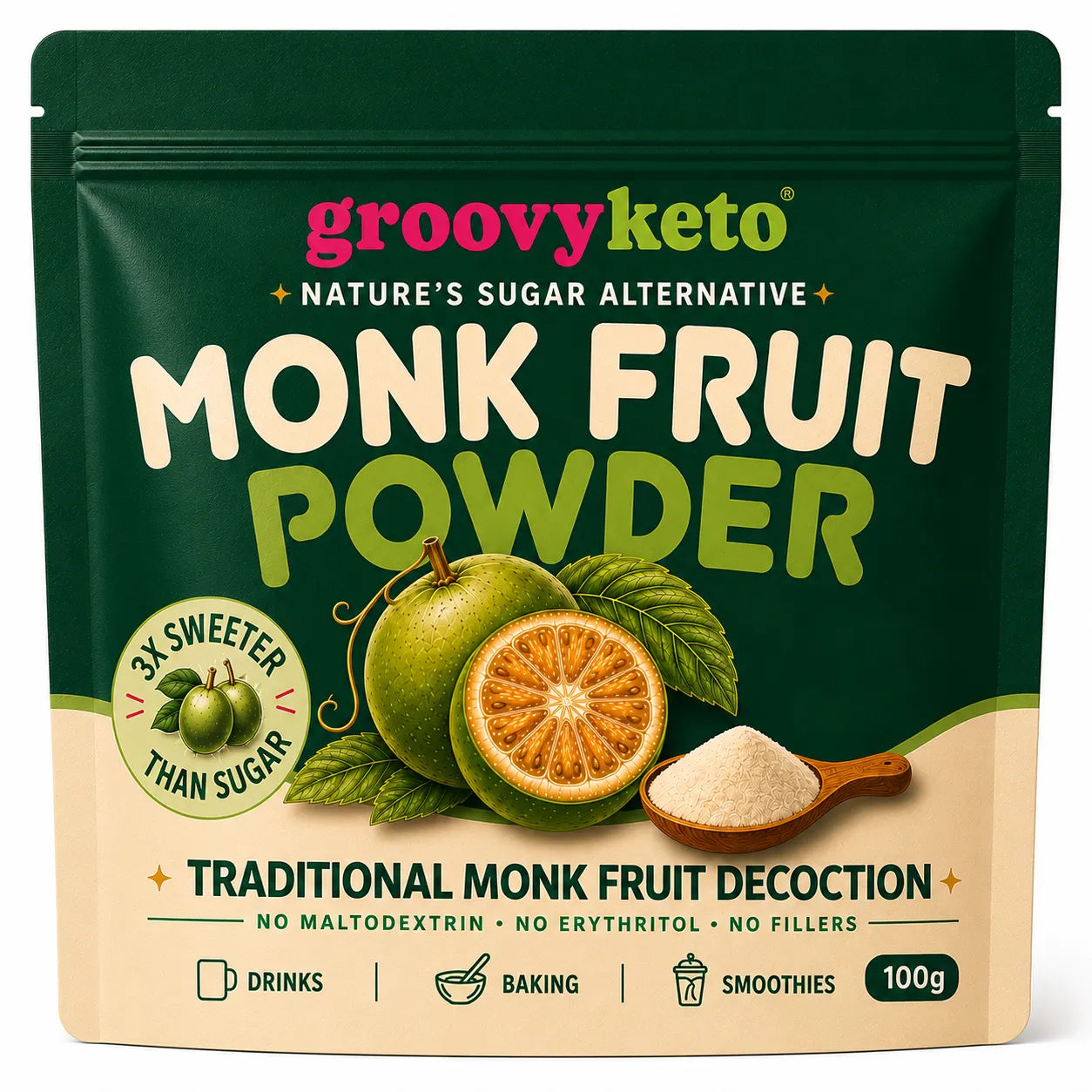 Monk Fruit Decoction Powder (No Erythritol) – Real Decoction - 100g
